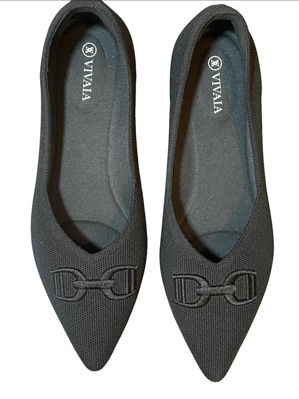 VIVAIA Ena Pointed-Toe Ballet Flats Black Women’s Size 9 EU 40